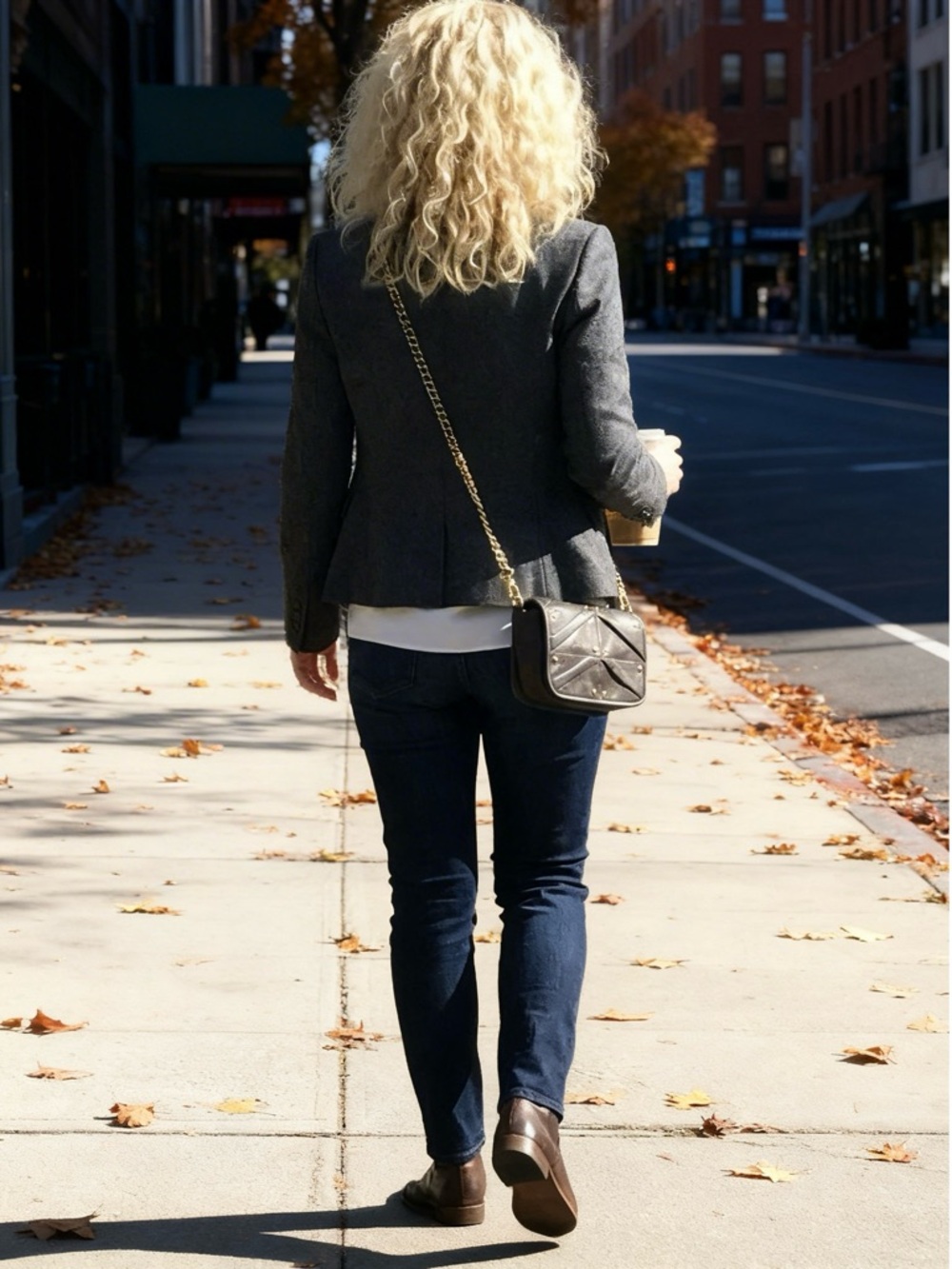 Badgley MISCHKA Light Gray Leather Chain Link Crossbody Shoulder Bag Small.
